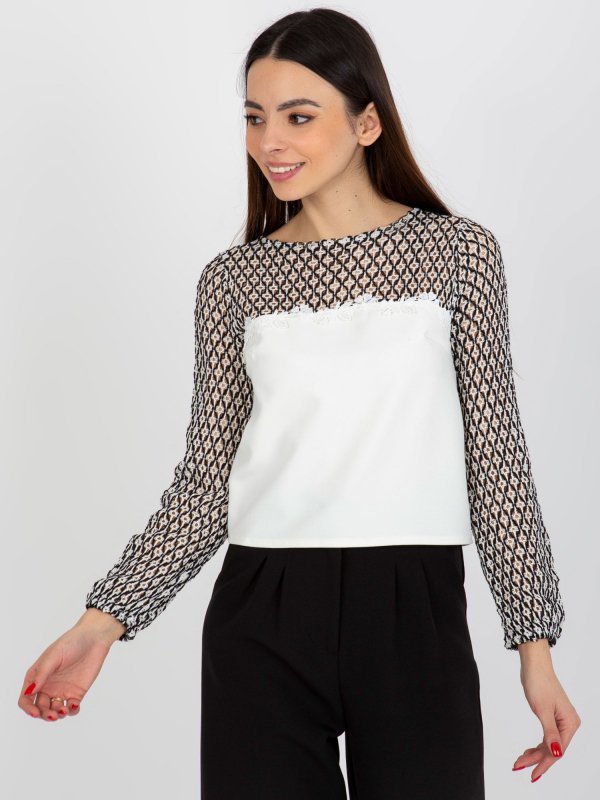 Bluzka-LK-BZ-506085-1.15X-ecru rozmiar - 40
