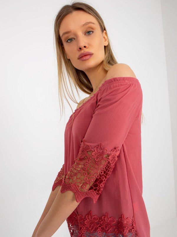 Bluzka-LK-BZ-506188.32X-ciemny różowy rozmiar - 38