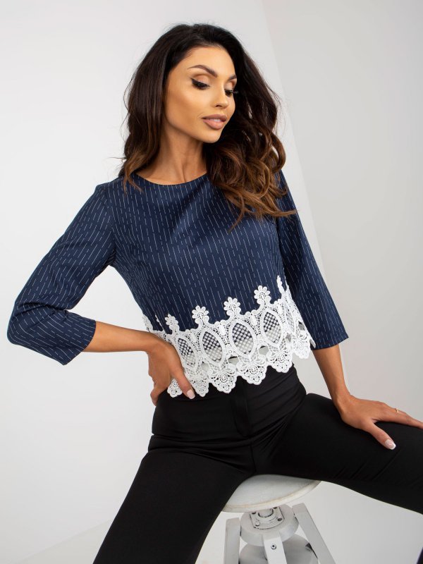 Bluzka-LK-BZ-506428.90-granatowy rozmiar - 36