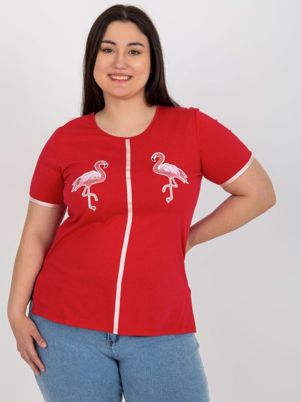 T-shirt-LK-TS-506819.74P-czerwony rozmiar - 44