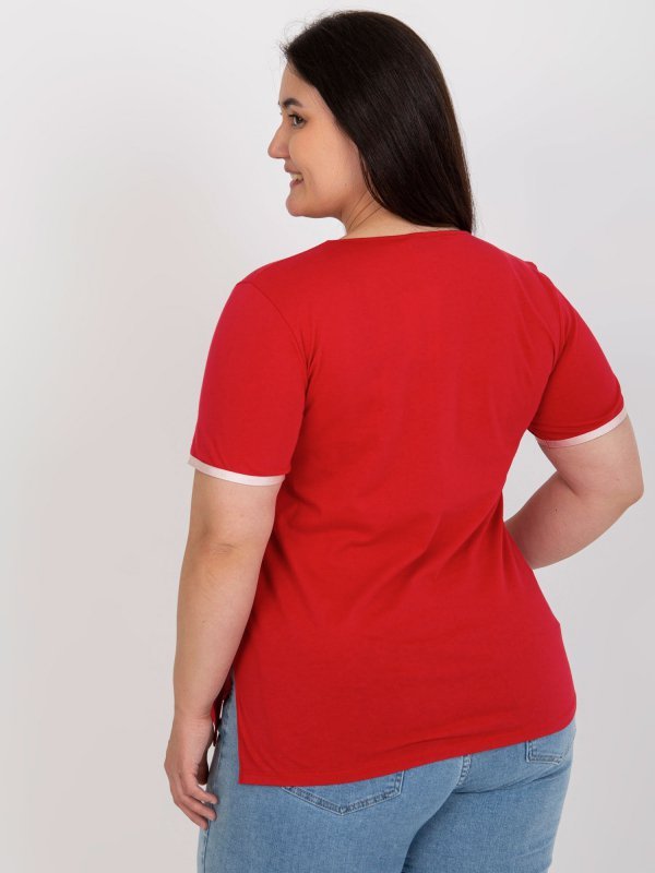 T-shirt-LK-TS-506819.74P-czerwony rozmiar - 46