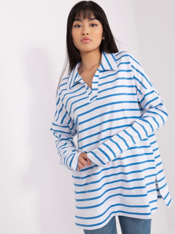 Bluzka-LK-BZ-509314.83-biało-niebieski rozmiar - L/XL