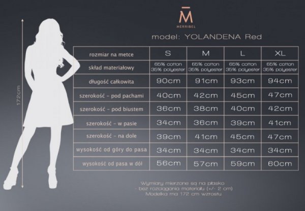 Sukienka Yolandena Red 1734 rozmiar - L
