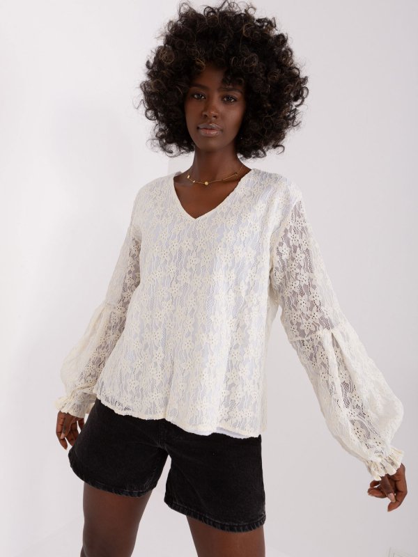 Bluzka-LK-BZ-509203.08P-ecru rozmiar - S/M