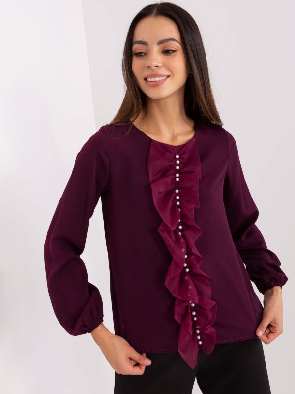 Bluzka-LK-BZ-506673.36-ciemny fioletowy rozmiar - 42