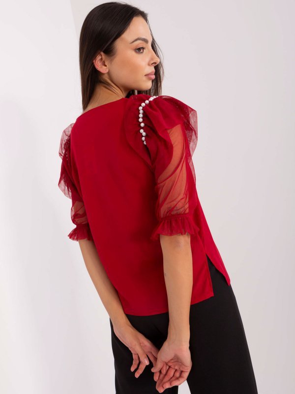 Bluzka-LK-BZ-506682.26P-bordowy rozmiar - 40