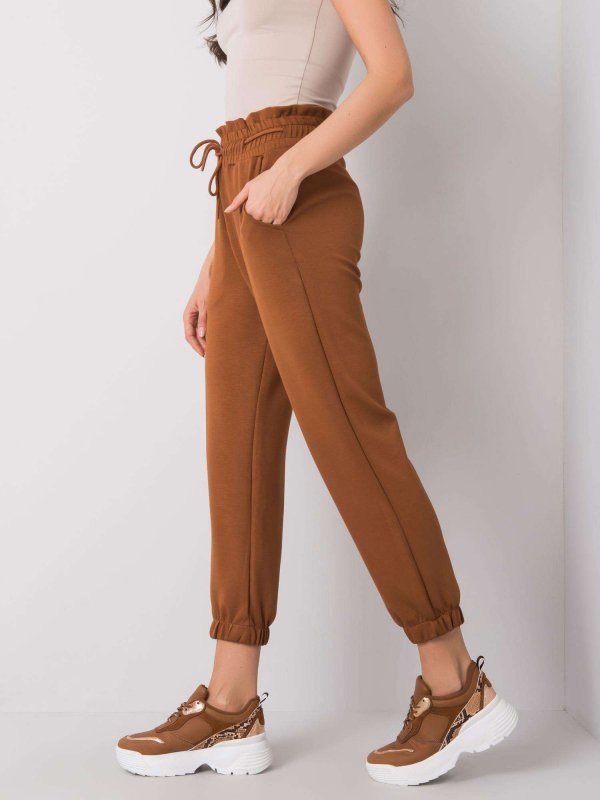 Spodnie dresowe-217-DR-25472.73-brązowy rozmiar - S