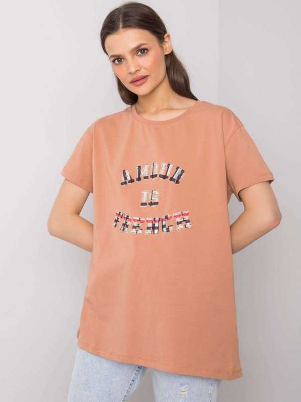 T-shirt-FA-TS-6892.88-camelowy rozmiar - ONE SIZE