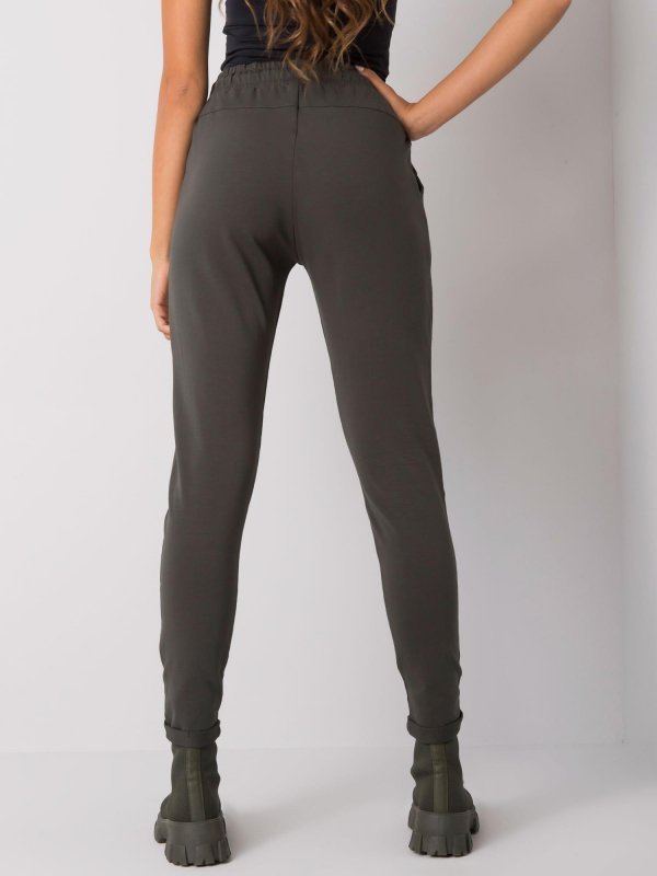 Spodnie dresowe-RV-DR-7076.21-ciemny khaki rozmiar - M