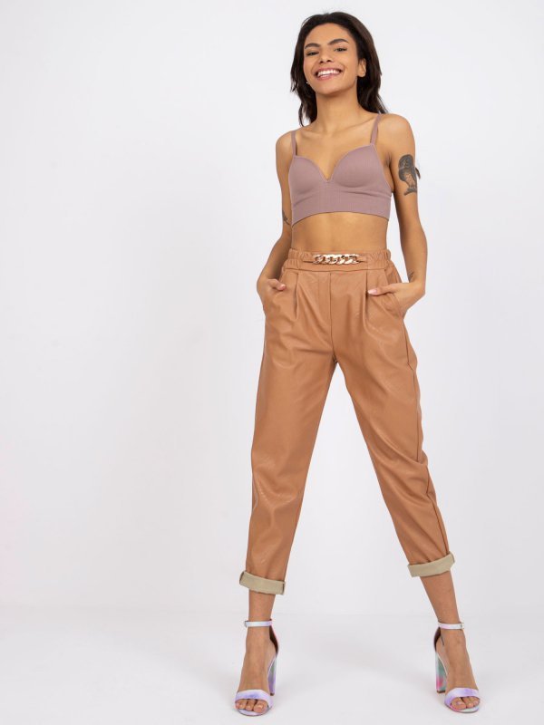 Spodnie-DHJ-SP-5058.35P-camelowy rozmiar - XL