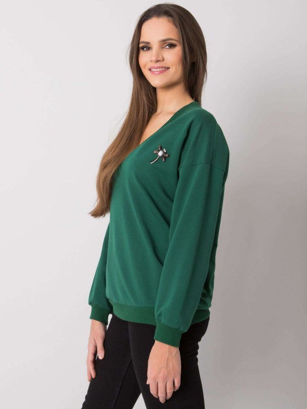 Bluza-RV-BL-7370.78P-ciemny zielony rozmiar - S/M