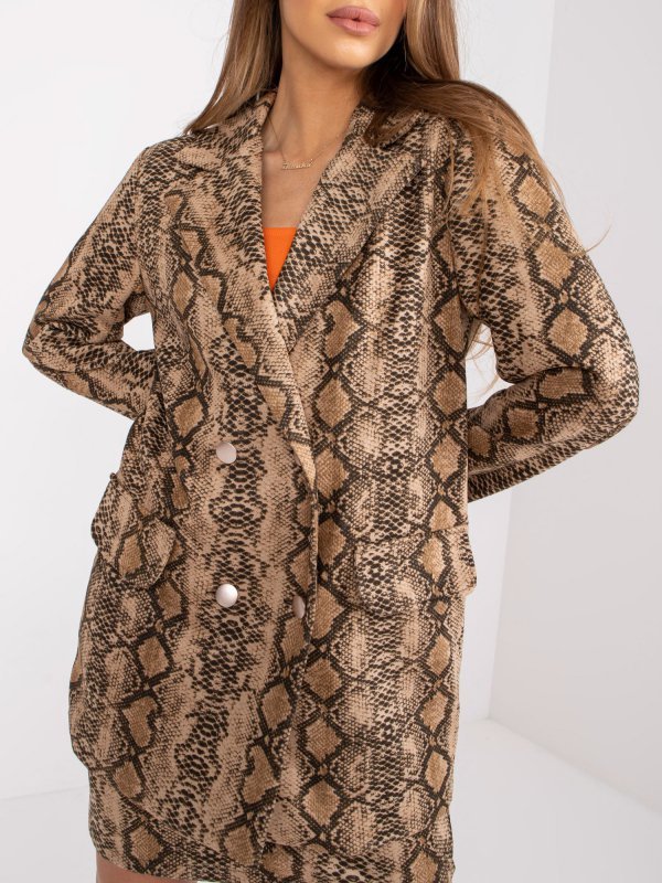 Marynarka-LK-MA-508721.85-ciemny bezowy rozmiar - 40