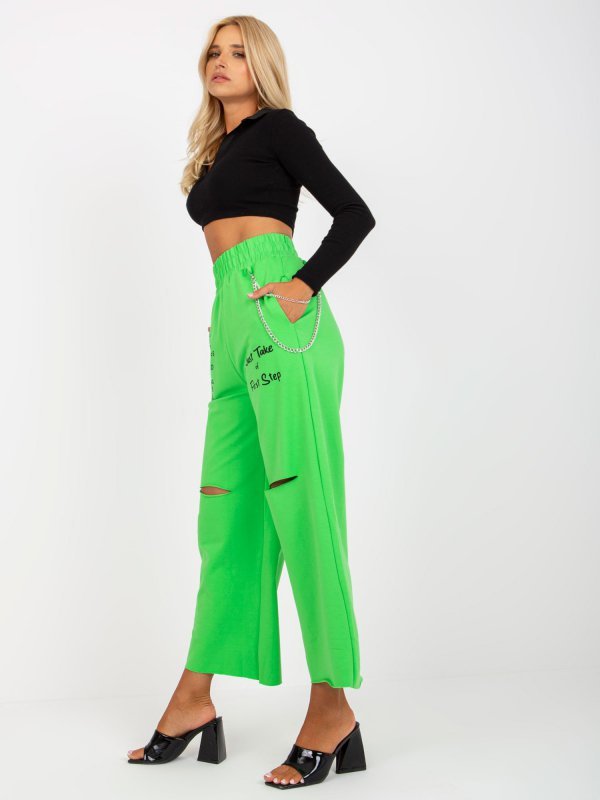 Spodnie dresowe-FA-DR-7855.52-jasny zielony rozmiar - ONE SIZE