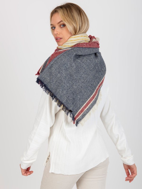 Chustka-AT-CH-14201-1.77P-granatowo-czerwony rozmiar - ONE SIZE