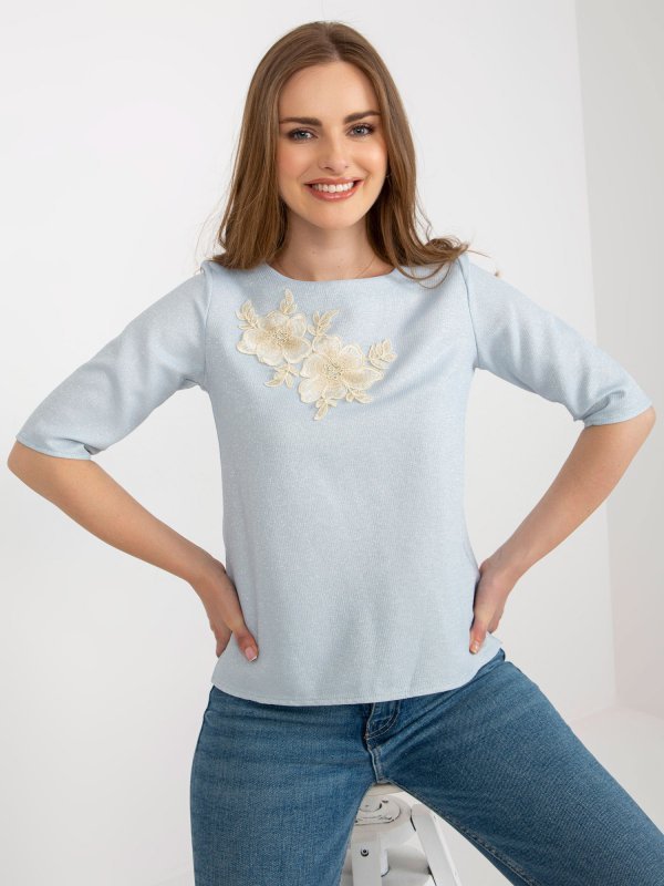 Bluzka-LK-BZ-506609.77-jasny niebieski rozmiar - 40