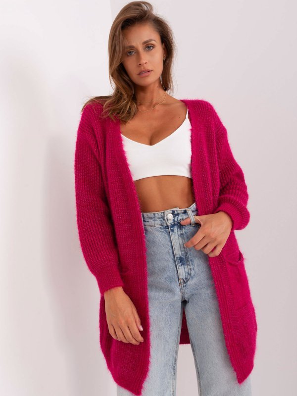 Kardigan-DHJ-SW-1009.09P-fuksjowy rozmiar - ONE SIZE
