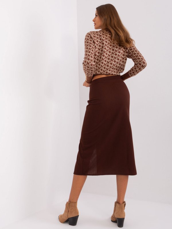 Spódnica-LK-SD-509445.72P-ciemny brązowy rozmiar - L/XL