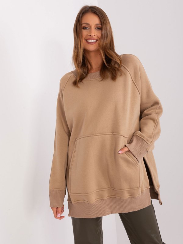 Bluza-EM-BL-664.98P-ciemny bezowy rozmiar - ONE SIZE