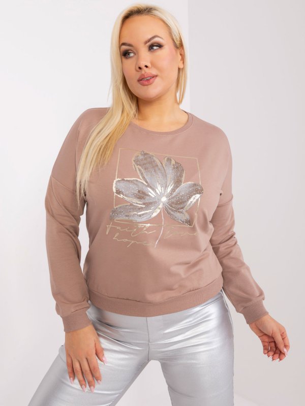 Bluzka-RV-BZ-9240.36-ciemny bezowy rozmiar - ONE SIZE