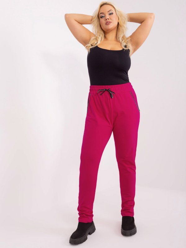 Spodnie dresowe-RV-DR-4765.52-fuksjowy rozmiar - 4XL