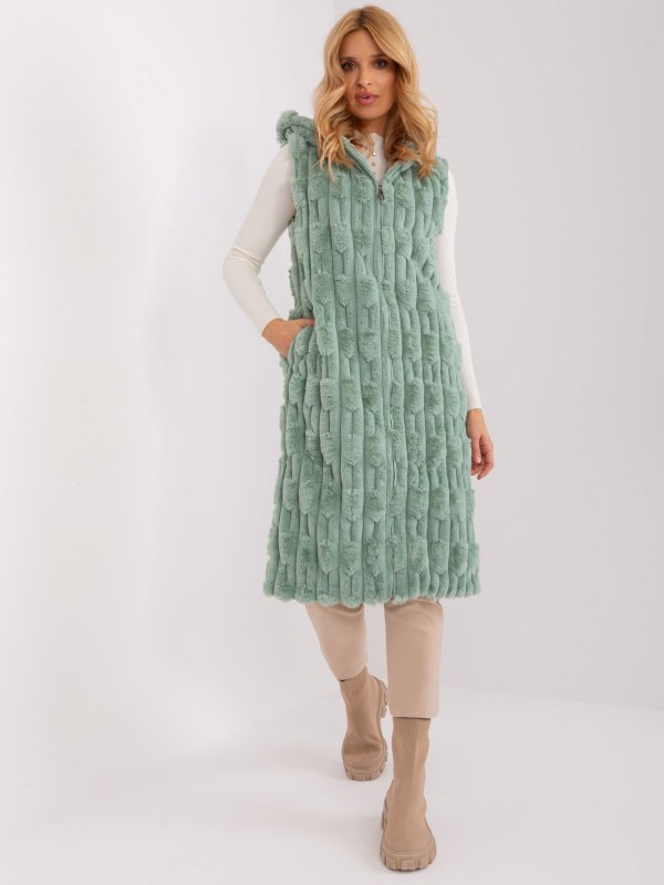 Kamizelka-AT-KZ-2368-1.07-pistacjowy rozmiar - M/L