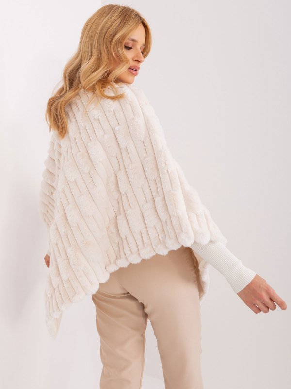 Poncho-AT-PN-2347.68-ecru rozmiar - ONE SIZE