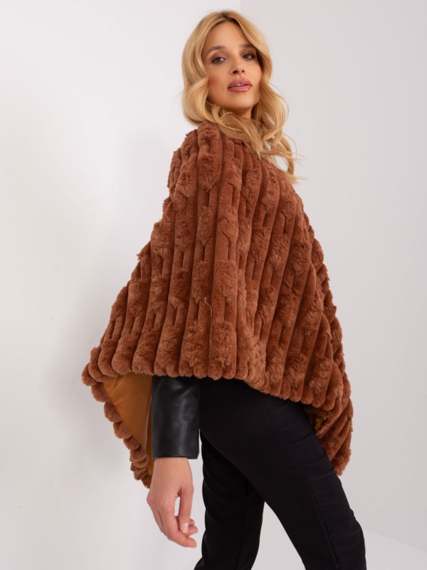 Poncho-AT-PN-2347.16-jasny brązowy rozmiar - ONE SIZE