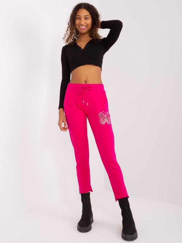 Spodnie dresowe-RV-DR-8835.10-fuksjowy rozmiar - L/XL