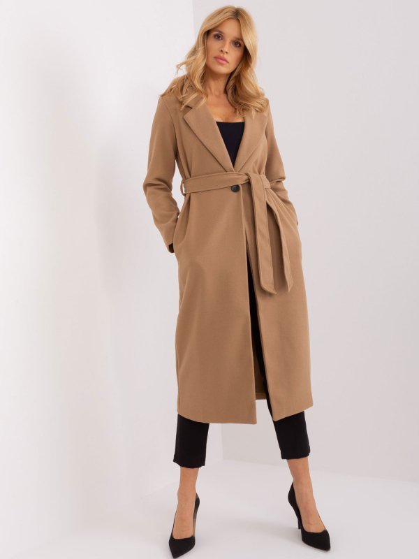 Płaszcz-TW-PL-BI-5312-1.31-camelowy rozmiar - XL