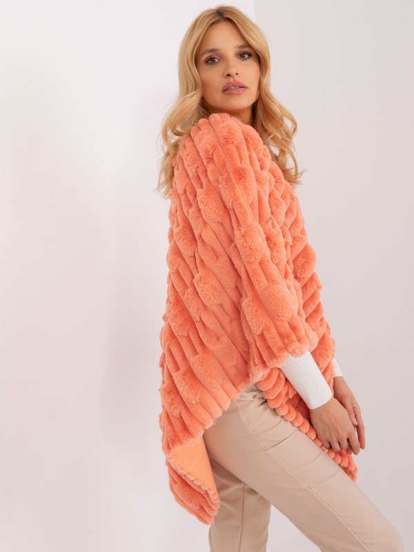 Poncho-AT-PN-2347.16-pomarańczowy rozmiar - ONE SIZE