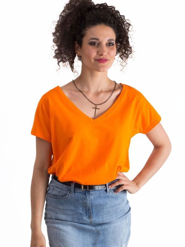 T-shirt-RV-TS-4832.39P-pomarańczowy rozmiar - S