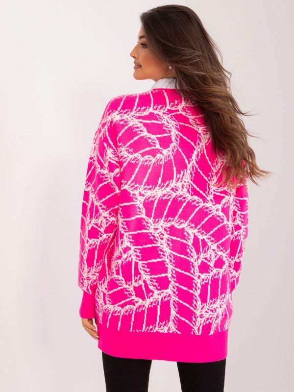 Kardigan-BA-SW-2040.78-fluo różowy rozmiar - ONE SIZE