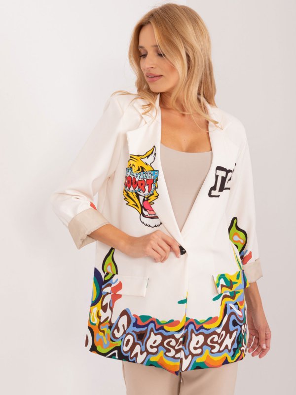 Marynarka-DHJ-MA-18525-7.67-ecru rozmiar - ONE SIZE