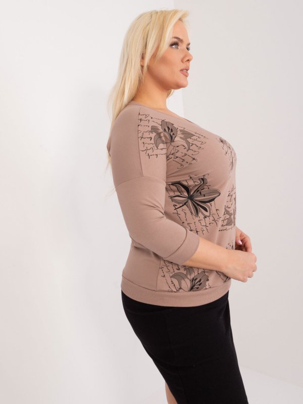 Bluzka-RV-BZ-9182.14-ciemny bezowy rozmiar - ONE SIZE