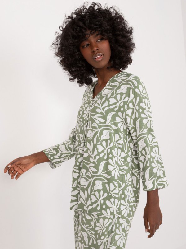 Bluzka-D73771M11174A-khaki rozmiar - M