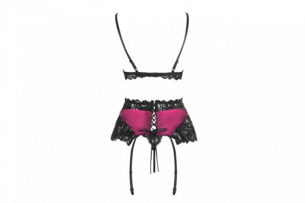 Nahir Maroon/Bordowy zmysłowy komplet LivCo Corsetti Fashion  rozmiar - S/M
