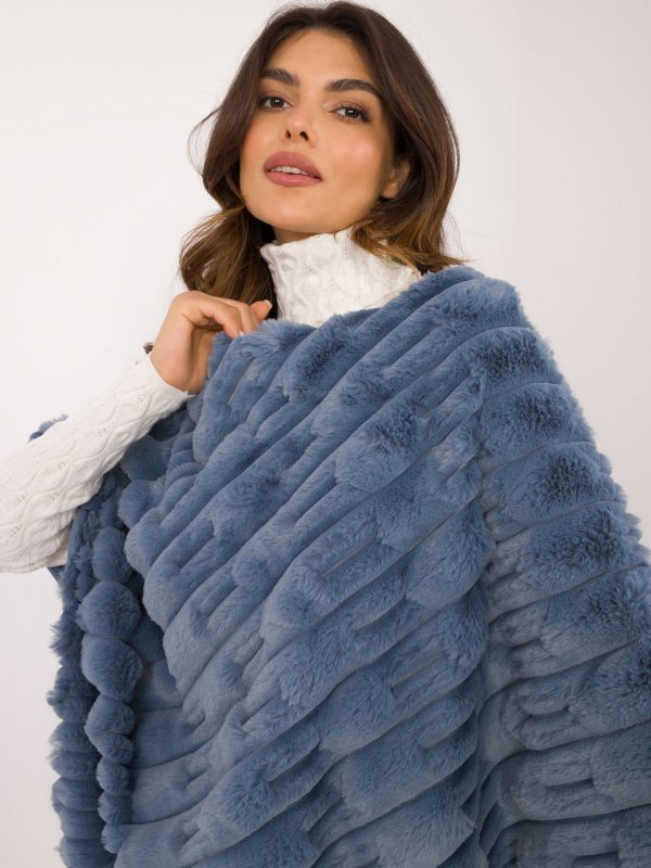 Poncho-AT-PN-2347.88-niebieski rozmiar - ONE SIZE
