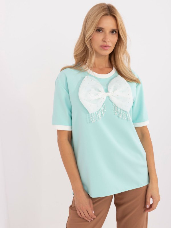 Bluzka-LK-BZ-509621-4.21-mietowy rozmiar - S/M