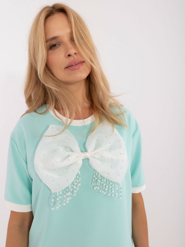 Bluzka-LK-BZ-509621-4.21-mietowy rozmiar - S/M