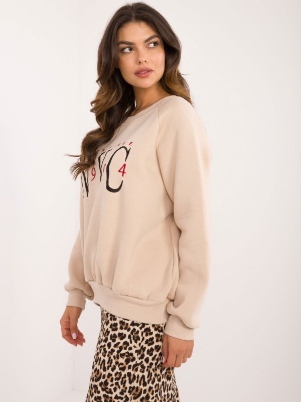 Bluza-EM-BL-857.88-beżowy rozmiar - ONE SIZE