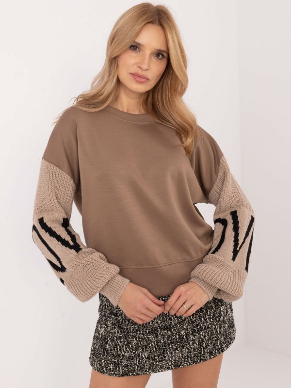 Bluza-MI-BL-M5975.26P-ciemny bezowy rozmiar - ONE SIZE