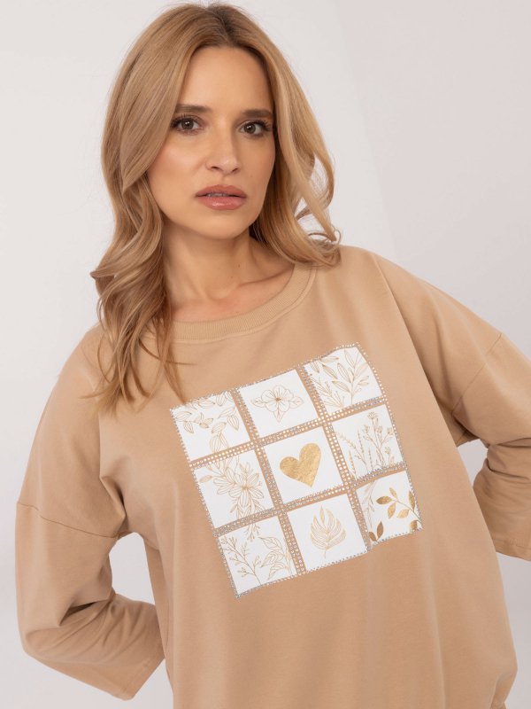 Bluzka-CLM-BZ-1268.67-camelowy rozmiar - XL