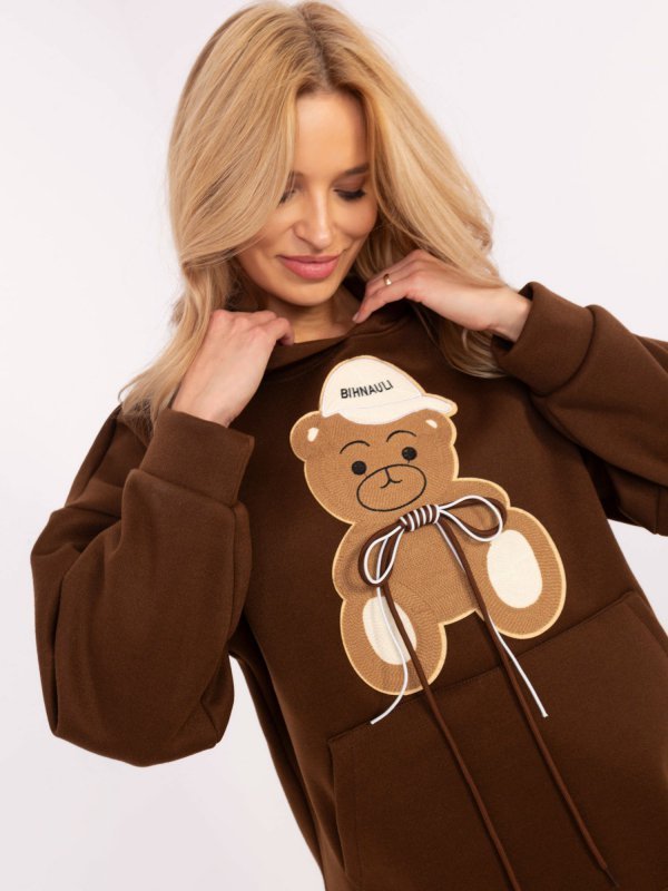 Bluza-DHJ-BL-A8695.65P-brązowy rozmiar - ONE SIZE