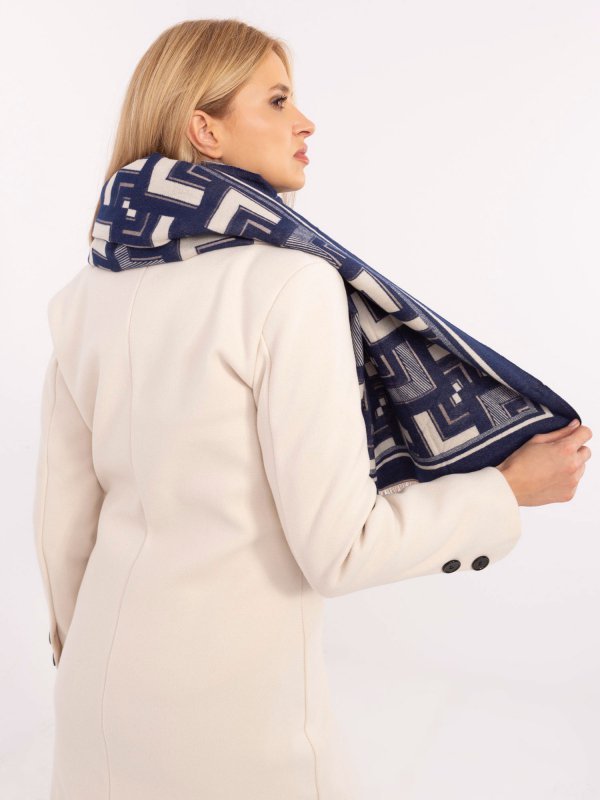 Szalik-AT-SZ-23158.32-biało-granatowy rozmiar - ONE SIZE
