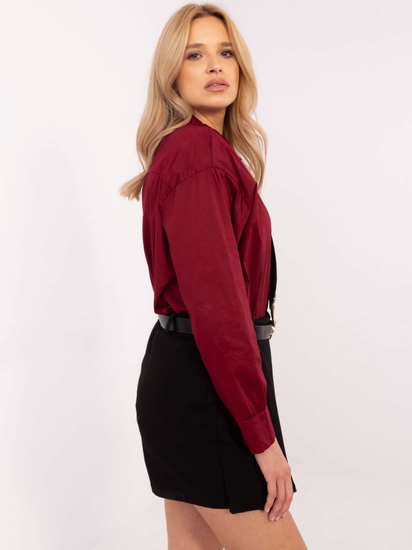 Koszula-DHJ-KS-9213-1.77P-bordowy rozmiar - ONE SIZE