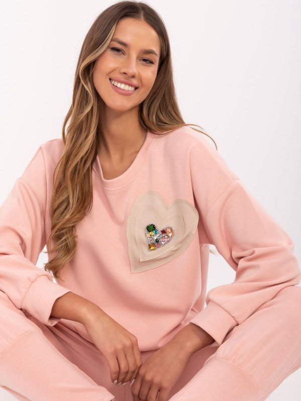 Bluza-DHJ-BL-20322.72-brzoskwiniowy rozmiar - ONE SIZE