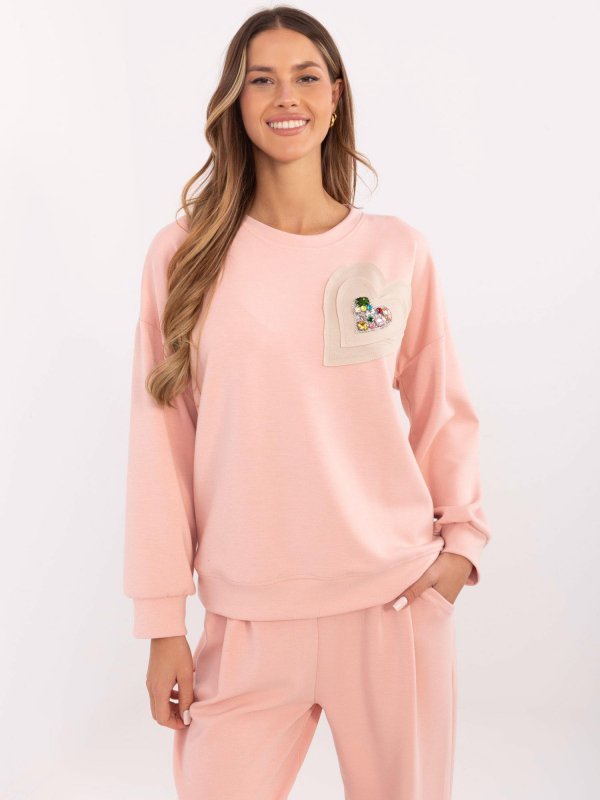 Bluza-DHJ-BL-20322.72-brzoskwiniowy rozmiar - ONE SIZE