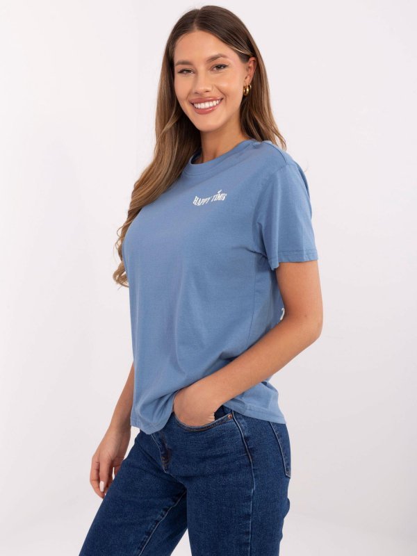 T-shirt-D12022AC02645G-ciemny niebieski rozmiar - XS