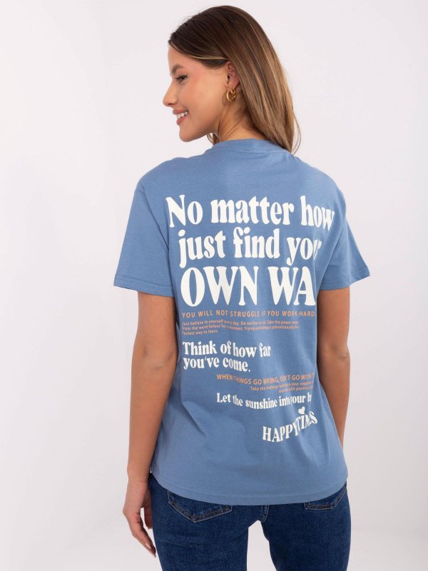 T-shirt-D12022AC02645G-ciemny niebieski rozmiar - XS