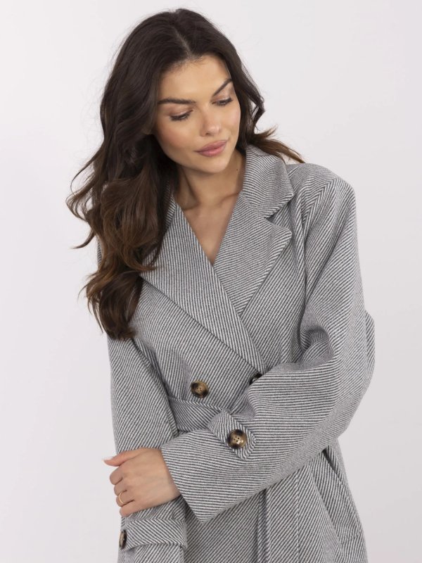 Płaszcz-MO-PL-5209.87-biało-szary rozmiar - ONE SIZE